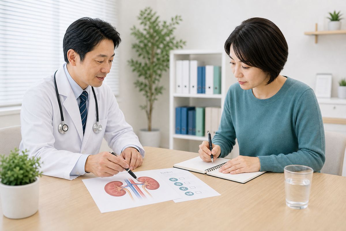 腎臓がんの初期症状について相談内容を整理するイメージ