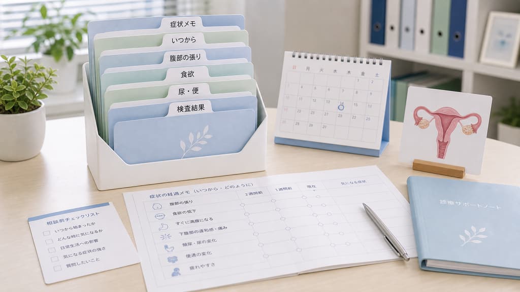 卵巣がんの初期症状が気になるときに症状メモや検査結果を整理する資料