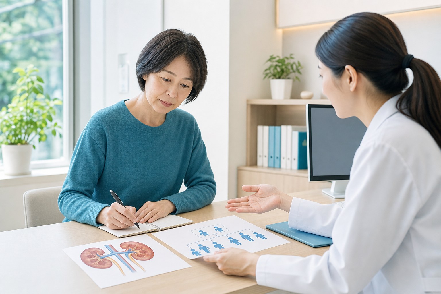 腎臓がんの原因について相談内容を整理するイメージ