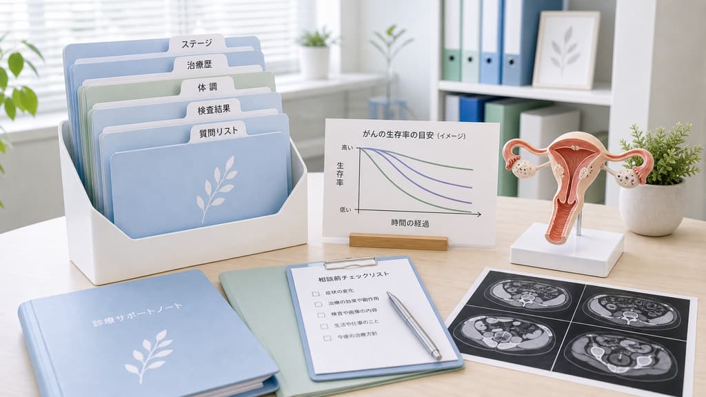 卵巣がんの生存率を相談するときにステージや治療歴を整理する資料
