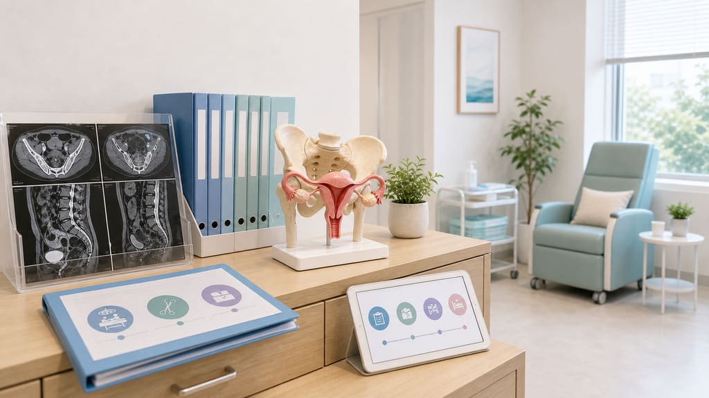 卵巣がんの手術について医療資料で確認するイメージ