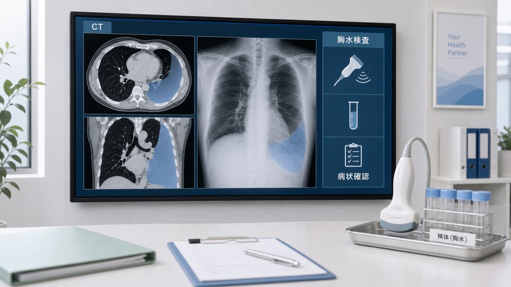 卵巣がん胸水の治療方針を薬物療法や胸水処置で整理する医療資料