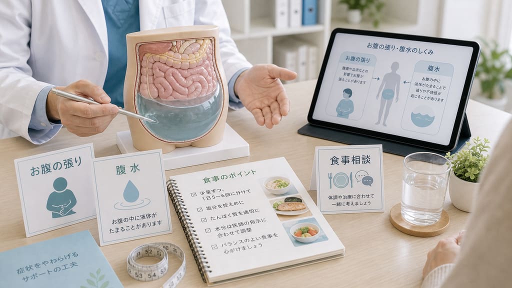 末期の卵巣がんで起こりうる症状を記録する資料