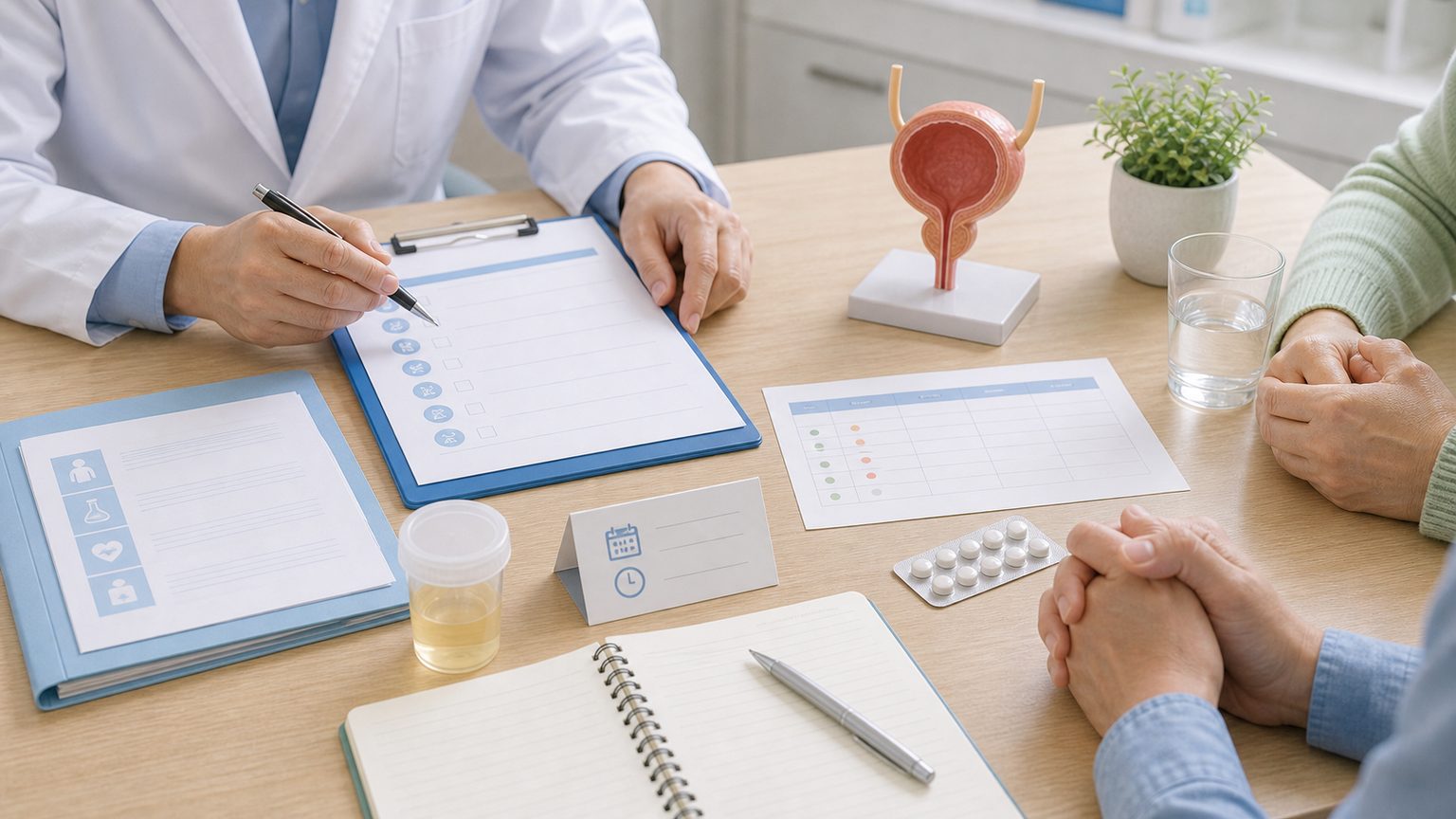 膀胱がん検査前に質問や薬を整理する相談準備のノート