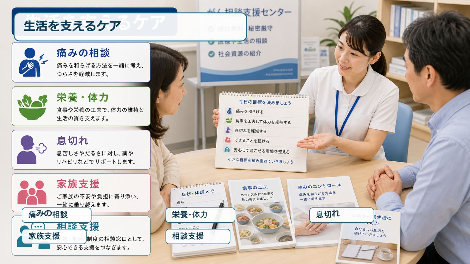 膀胱がんステージ4で痛みや栄養や息切れや家族支援を相談する画像