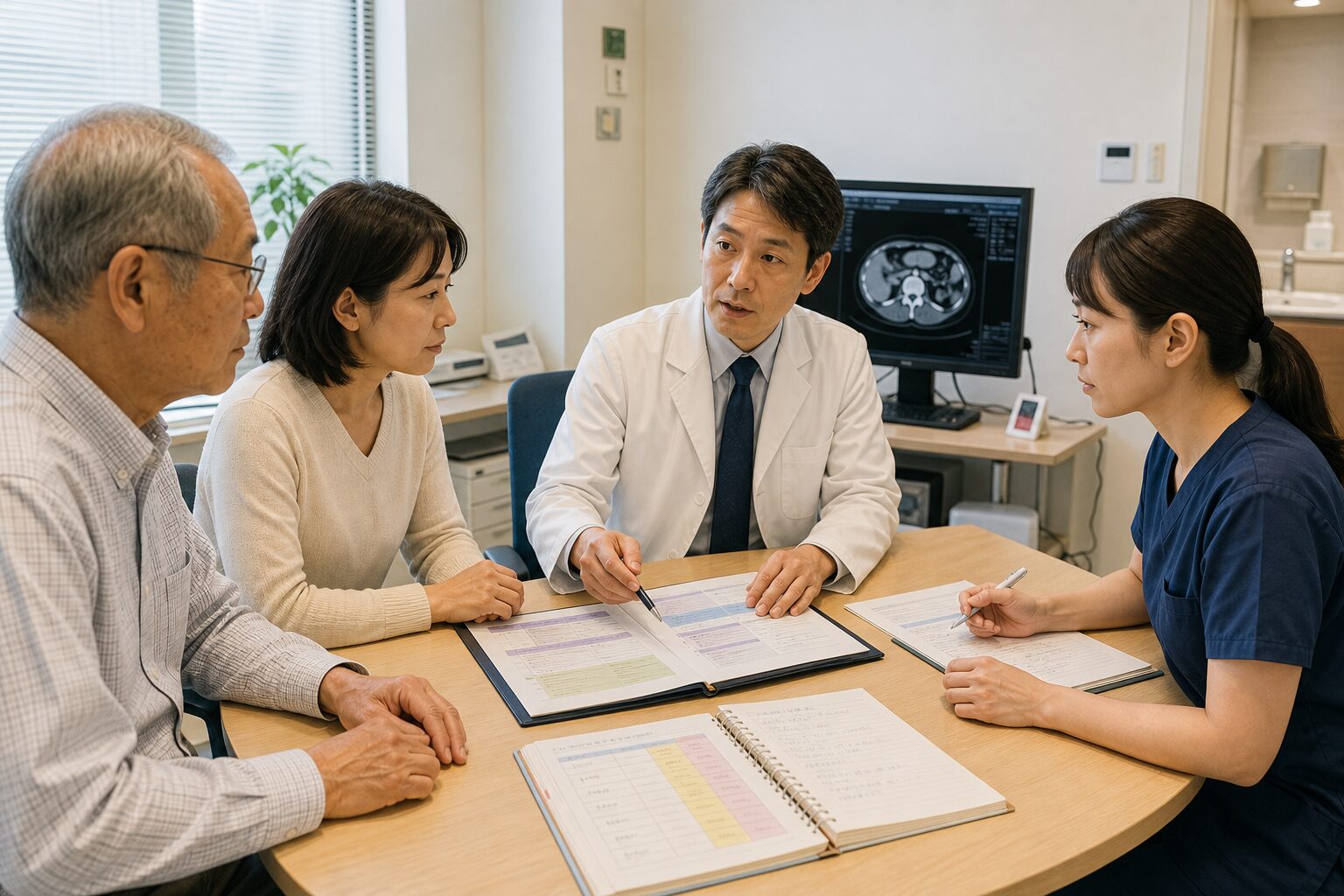 大腸がんの病状・治療・副作用・費用など相談時の確認事項を表した図