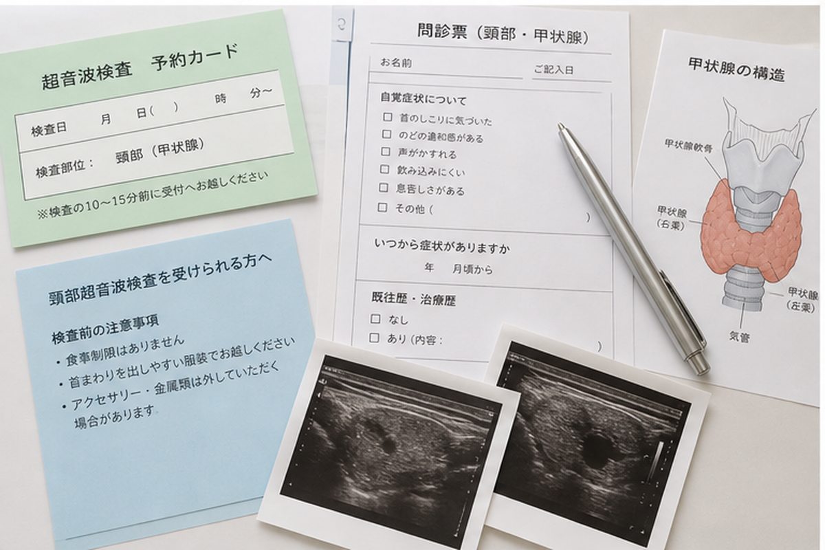 甲状腺がんの初期症状が気になるときの超音波検査と問診票