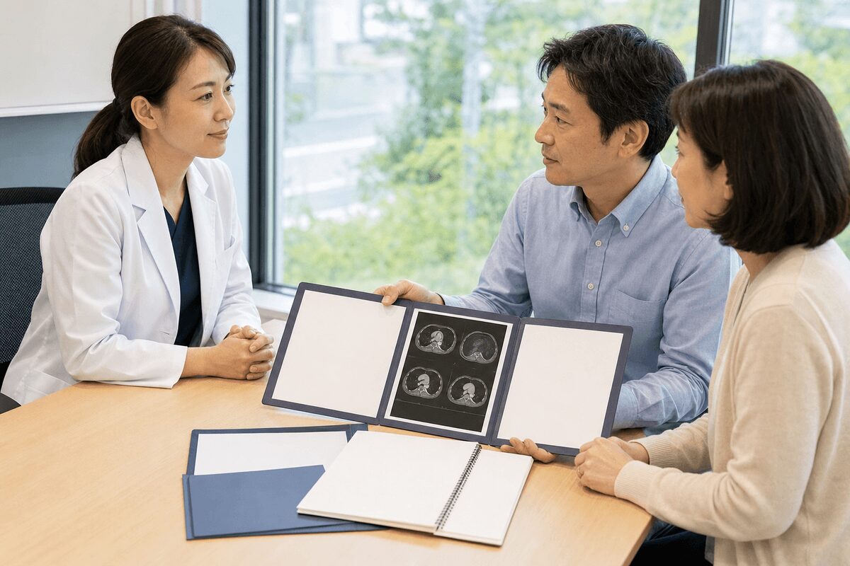 肺がんの画像検査や治療歴を医師と患者が確認する医療相談