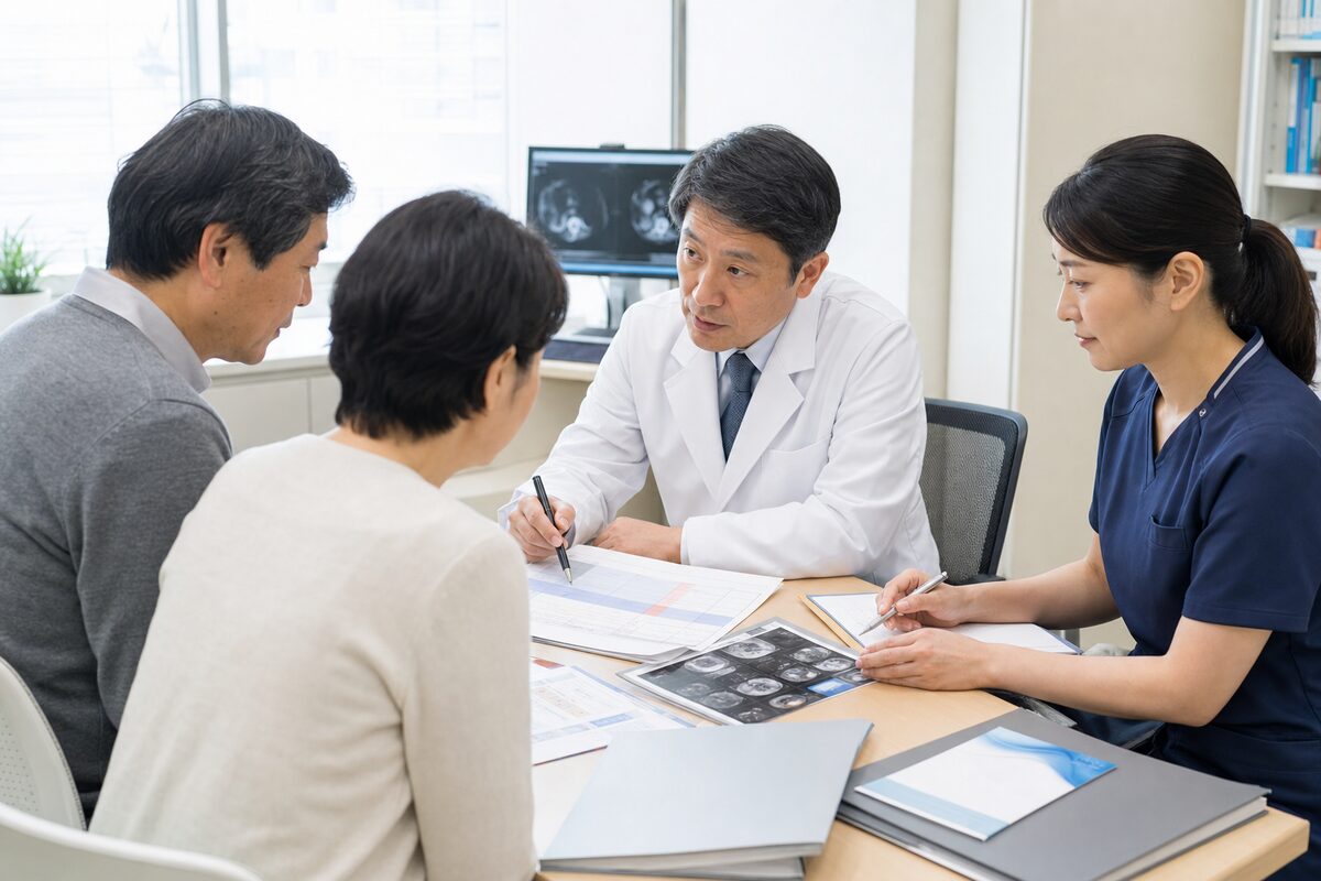 直腸がんの画像検査や治療歴を医師と患者様が確認する医療相談