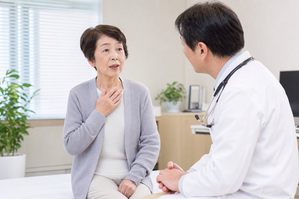 咳や息切れについて日本人医師へ相談する患者