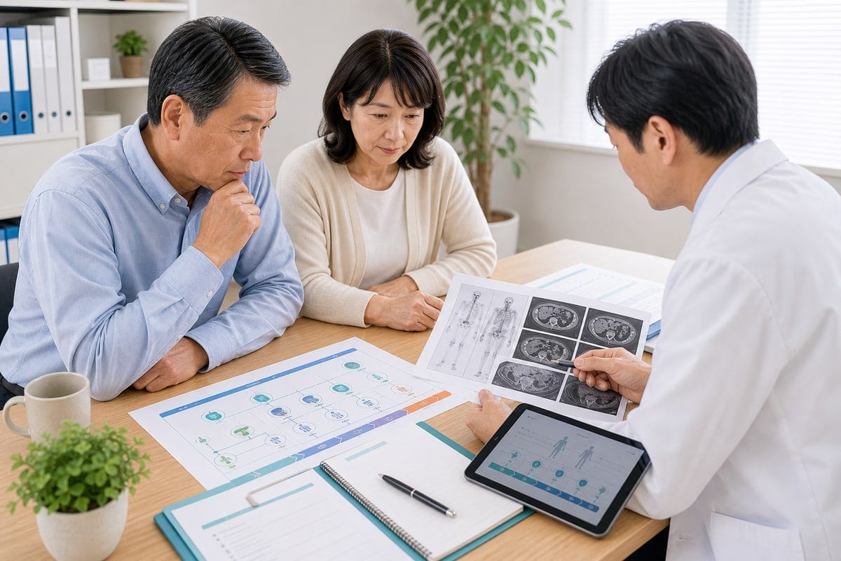 前立腺がんの転移について医師に相談する場面