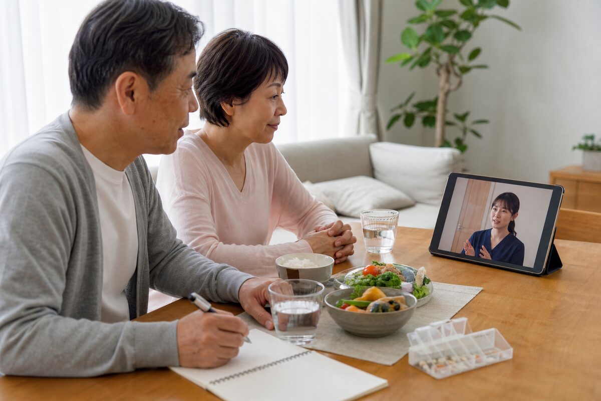 直腸がんステージ4の療養生活について看護師へ相談する患者家族