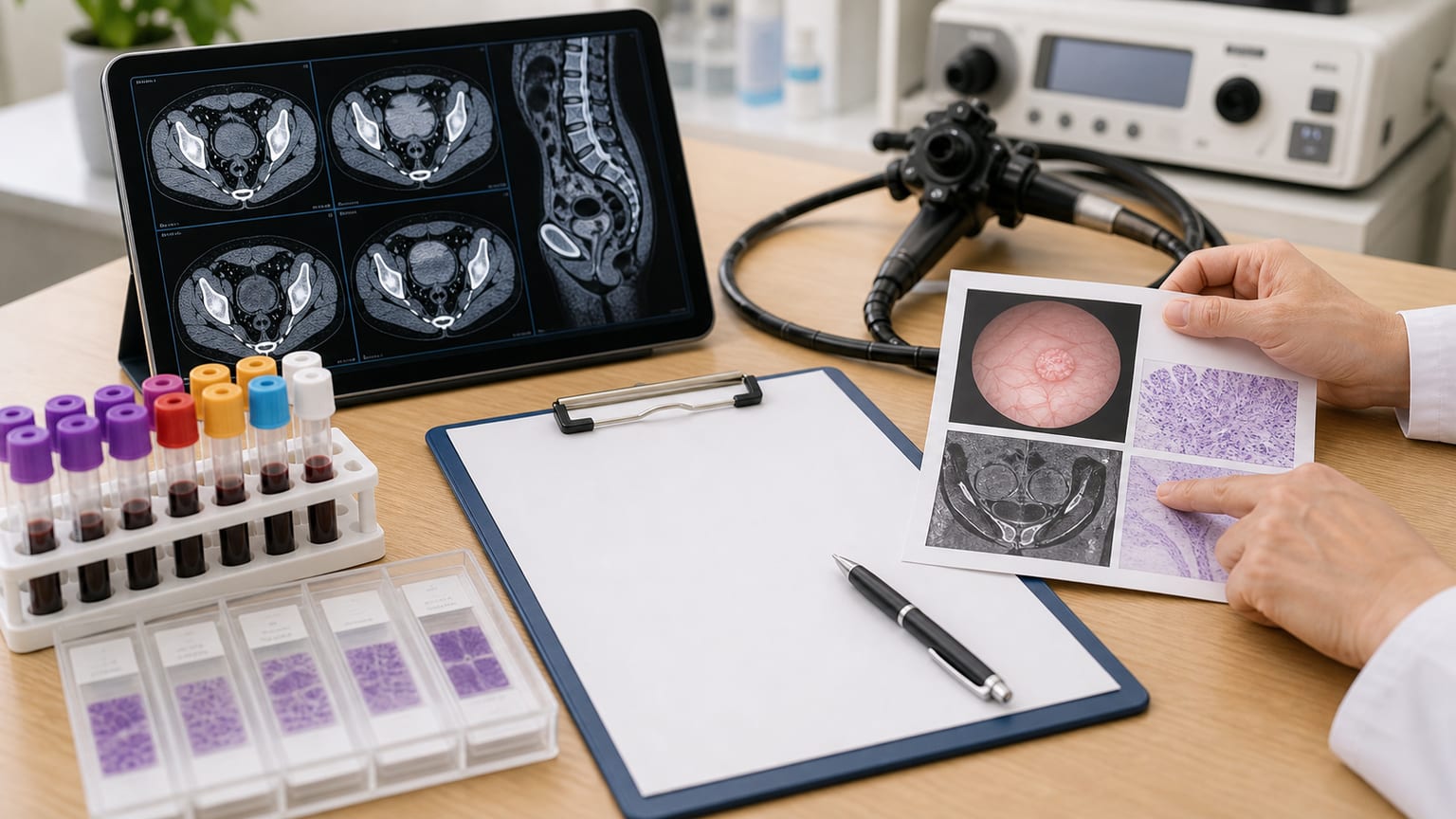 膀胱がんステージ3を膀胱鏡や病理検査やCTやMRIやリンパ節評価で確認する画像