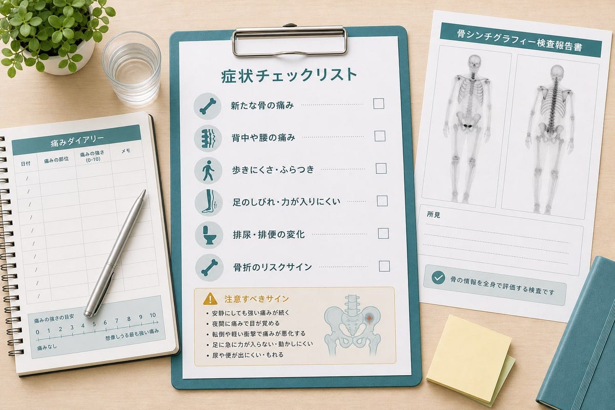 前立腺がんの骨転移で確認したい骨の痛みやしびれや歩きにくさのチェックリスト