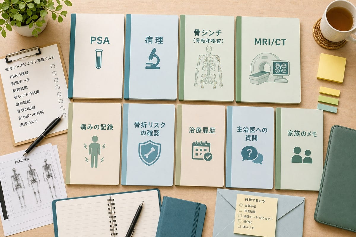 前立腺がん骨転移の相談前にPSAや骨シンチやMRIや痛み記録を整理する資料