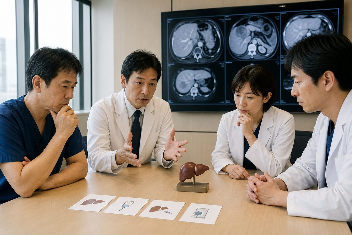 肝切除や薬物療法など肝転移の治療選択肢を検討する多職種チーム