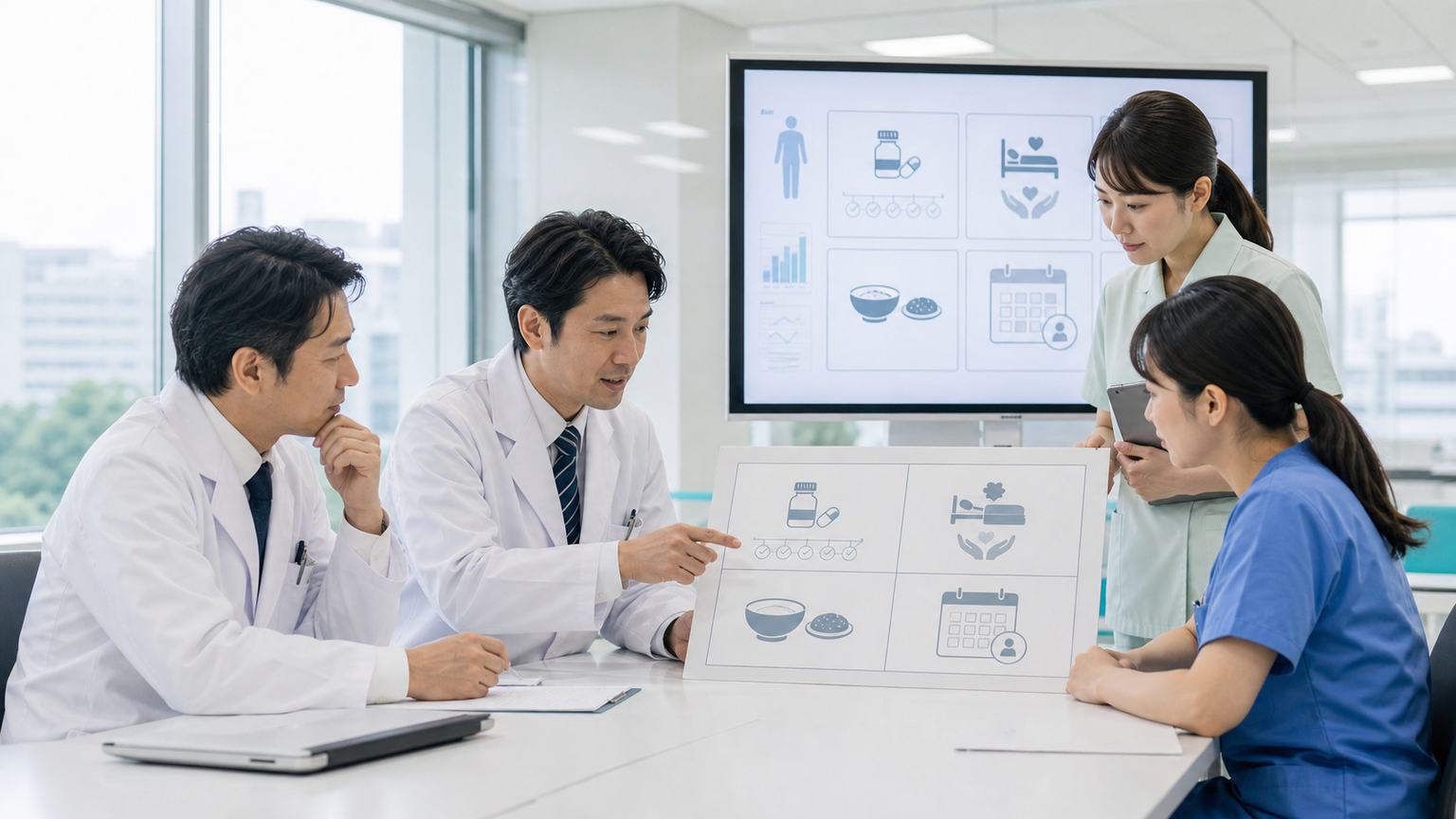 胃がんの腹水に対する薬物療法と症状緩和を検討する多職種カンファレンス