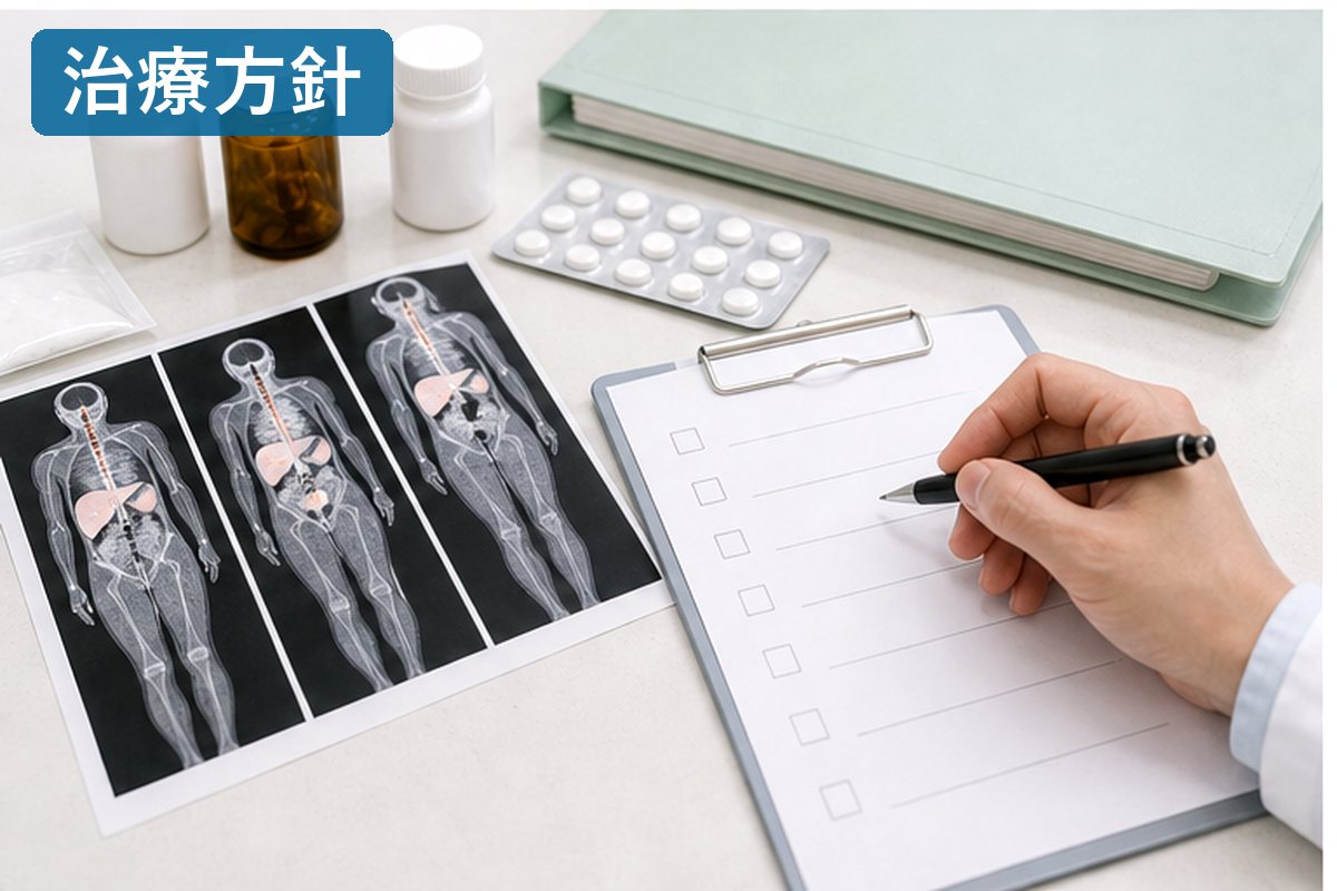 甲状腺がん肝転移の治療方針と生活準備を示す明るい資料