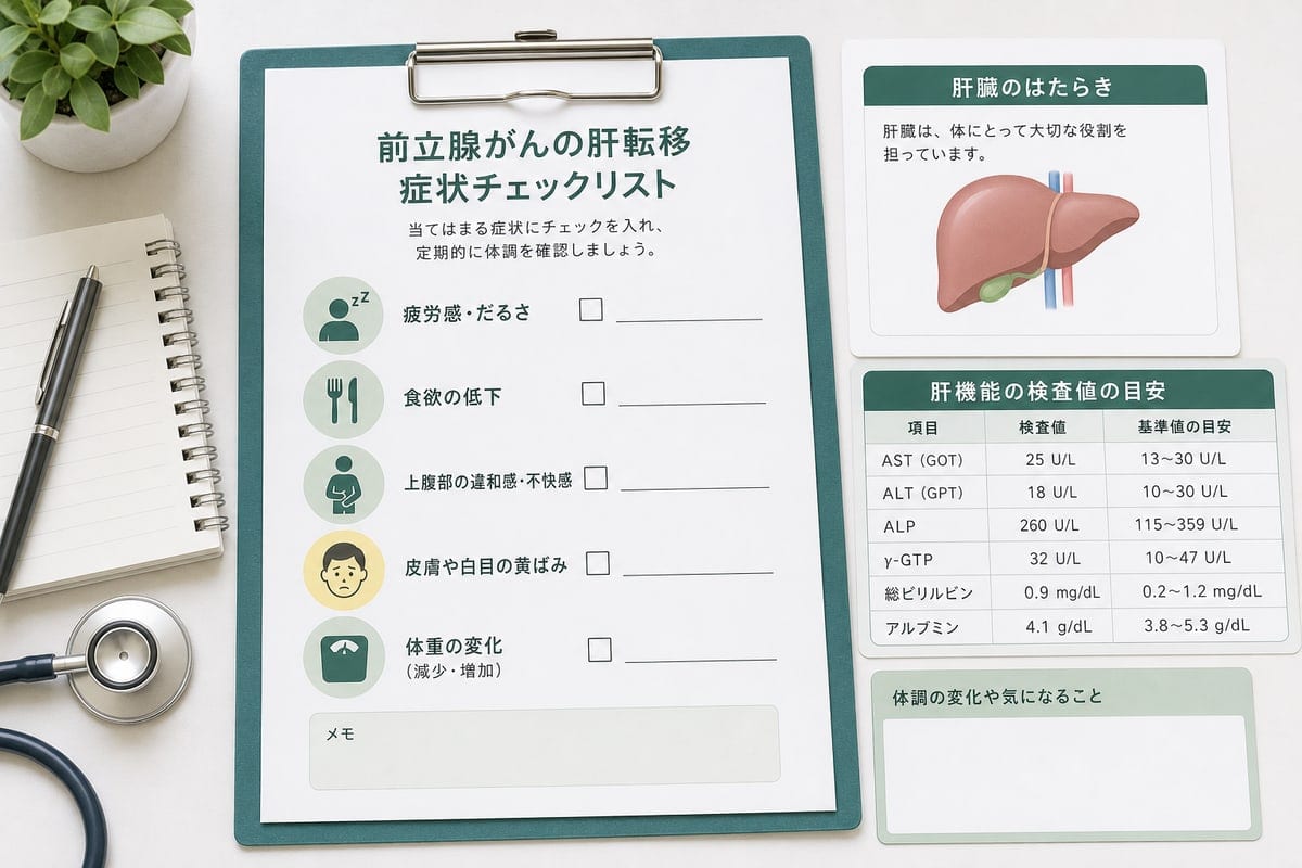 前立腺がんの肝転移で確認したい症状と肝機能検査のチェックリスト