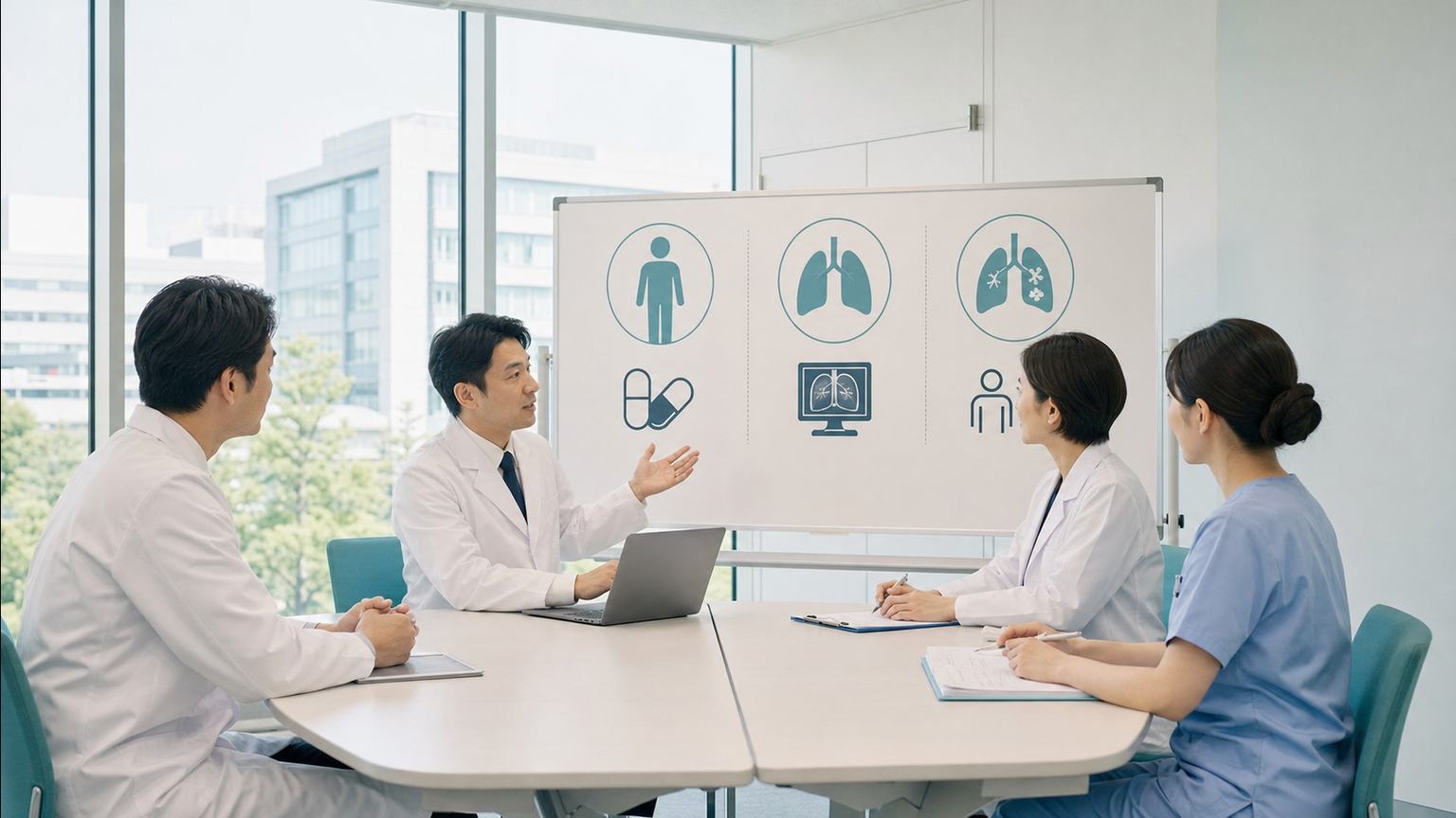 胃がん肺転移の薬物療法と局所治療を多職種で検討するカンファレンス