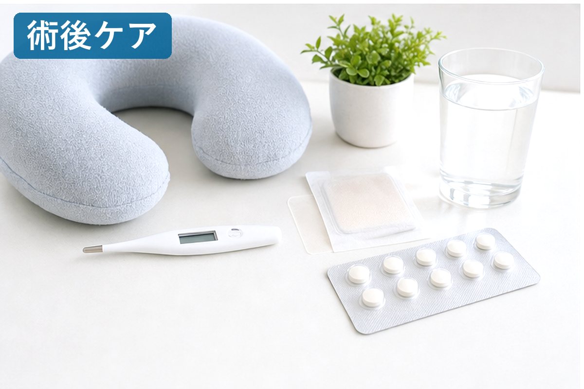 甲状腺がん手術後の生活と体調確認を示す外来資料