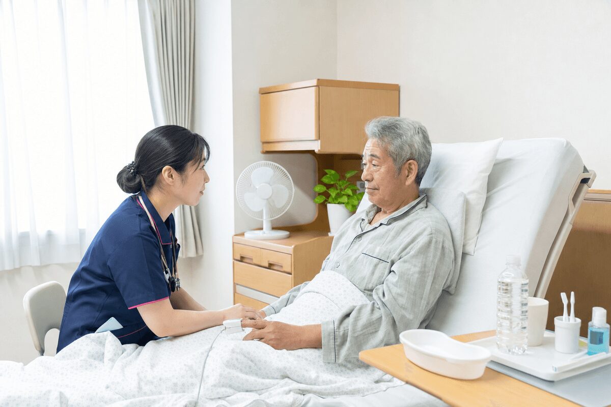 呼吸困難、痛み、食事、口腔環境を整える緩和ケアのイメージ