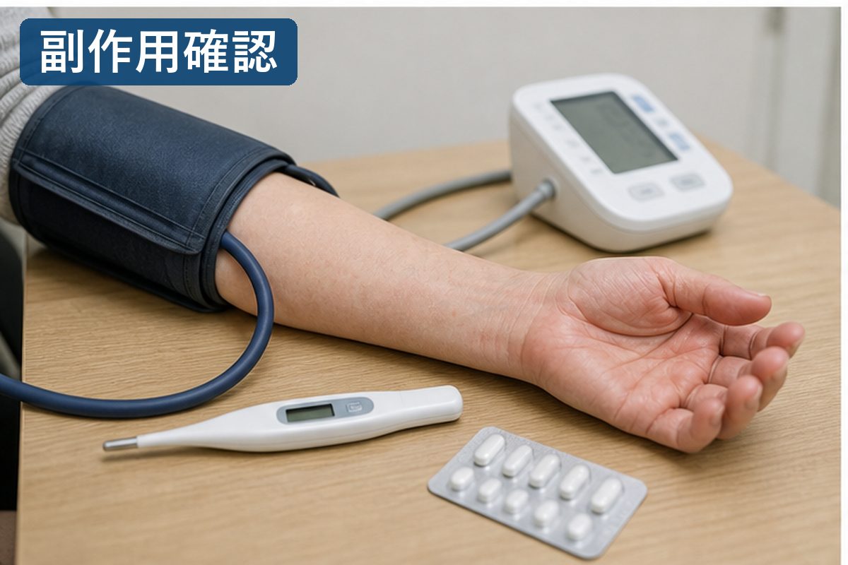 甲状腺がんの抗がん剤治療中の副作用を確認する外来診察