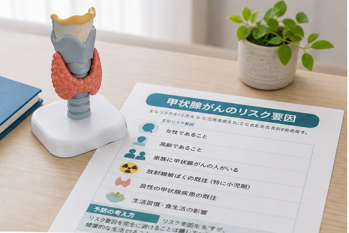 甲状腺がんの原因とリスク要因を資料で整理するイメージ