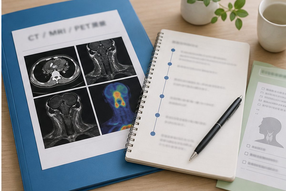 甲状腺がんのCTやMRIなど画像検査を整理する資料
