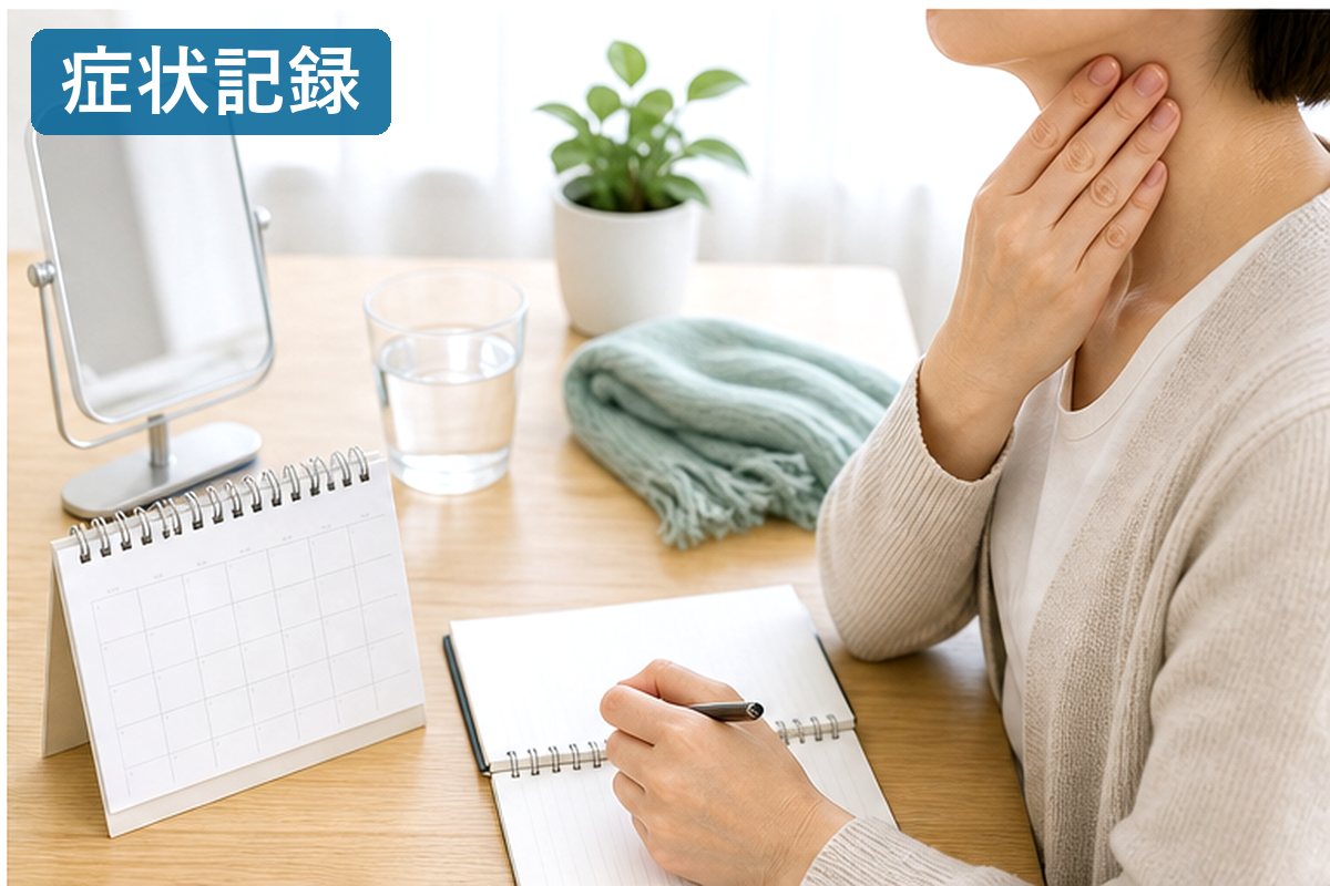 甲状腺がんリンパ節転移について相談準備をする明るい資料