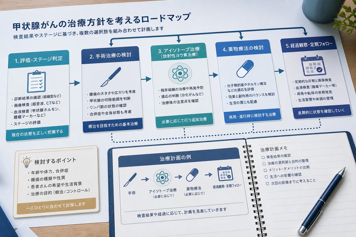 甲状腺がんの治療方針を整理する医療ロードマップ