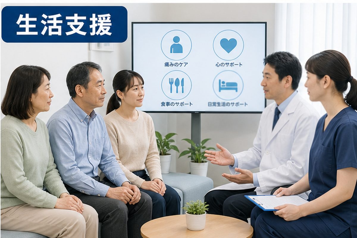 甲状腺がんステージ4の相談準備をする家族と医療資料